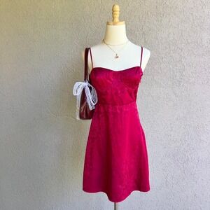 Princess Polly Red Satin Mini Dress Size US 2 Glam Going Out Party